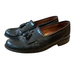 Bostonian Classic Black Leather Tassel Loafers Slip On Style Size 11.5